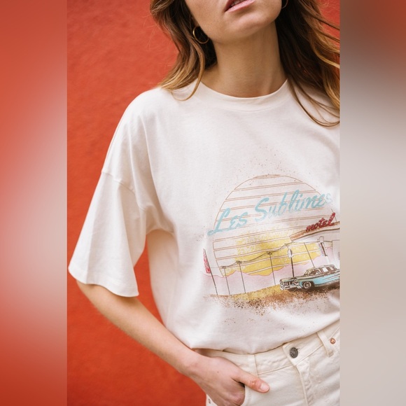 LES SUBLIMES “Motel” Vintage Retro Style Graphic T- shirt - Picture 3 of 7